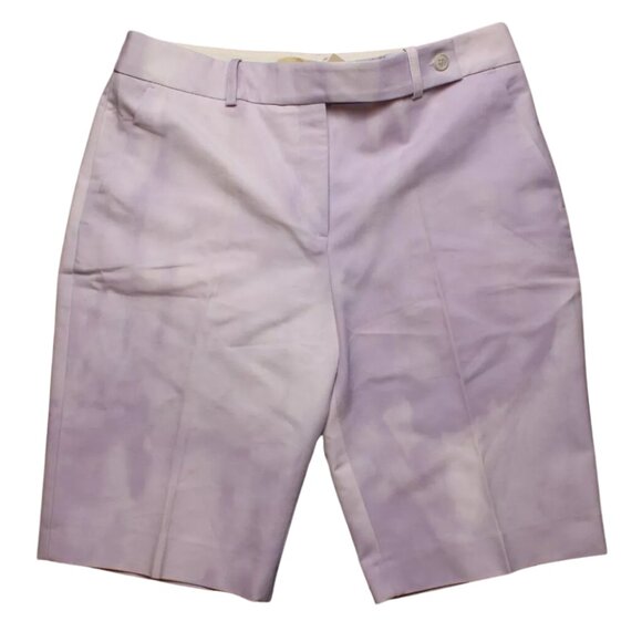 $595 Michael Kors Purple and White Tie Dye Bermuda Shorts Size 8 NWT